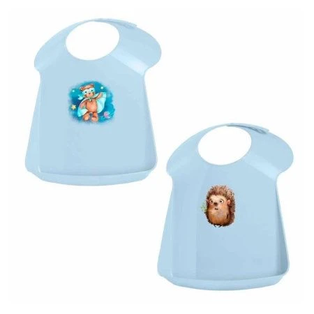 Нагрудник детский 340*240*65мм пластик голубой/светло-голубой (20)