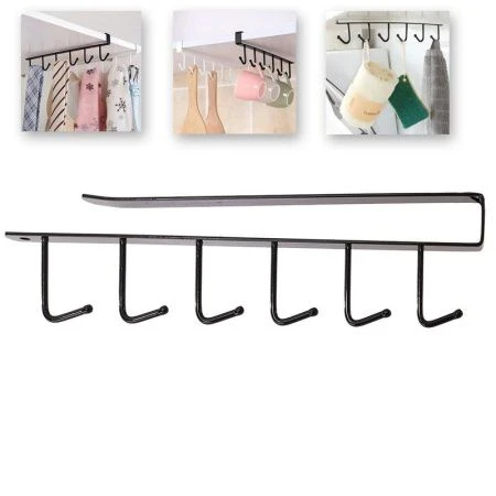 Вешалка подвесная на полку металл 27,5*7см черная M7-59 (100)