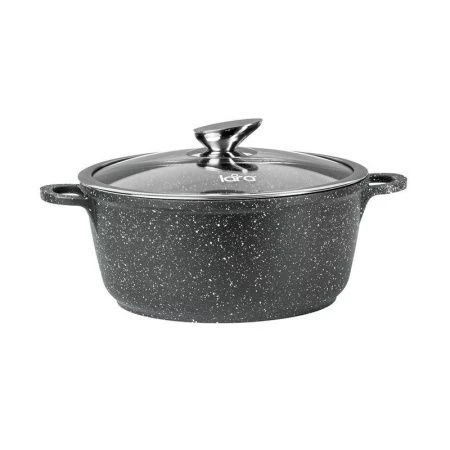 Кастрюля 4,2л алюминий АП мраморное Rio стекл.крышка 24см h11см капс.индукц.дно LR02-204 (4)