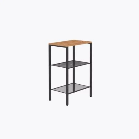 Стеллаж 3 полки 47*30*81,5см металл ТОРОНТО 13 каркас черный, верхняя полка ЛДСП (1)