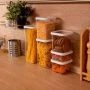Банка для сыпучих продуктов 1,2л 112*112*145мм пластик Cubbo Scandi белая (12)
