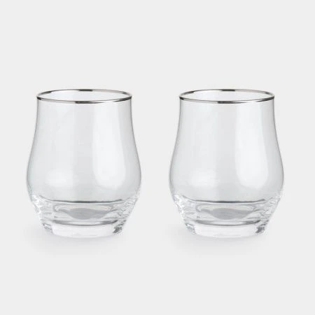 Стаканы набор 2шт 350мл стекло Rhapsody с серебристым кантом ANLAF-AT1241147