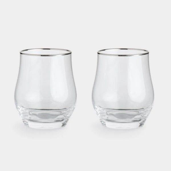 Стаканы набор 2шт 350мл стекло Rhapsody с серебристым кантом ANLAF-AT1241147