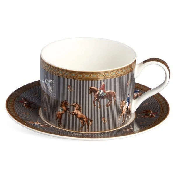 Чайный набор 2пр фарфор Horse club на 1 персону 300мл (36)