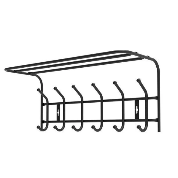 Вешалка с полкой настенная 608*262*245мм металл ВП6М черная (5)