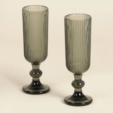 Бокалы для шампанского набор 2шт 150мл стекло МОДЕРН зеленый 18,5*5,5см