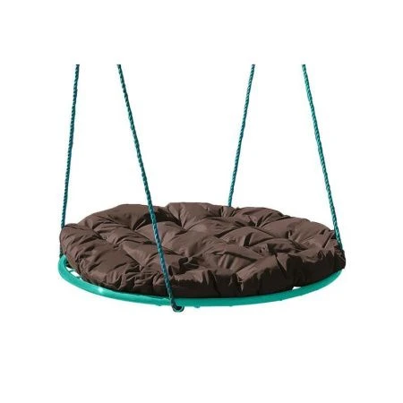 Качели садовые металл ГНЕЗДО (max нагрузка 80кг) 85*85*20 с подушкой коричневой (1)