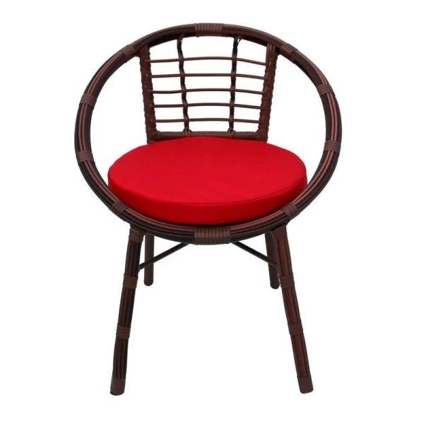 Набор мебели иск.ротанг Амальфи (2 кресла+2 подушки+стол 60см) коричневый,красный, арт. SR003 (1)