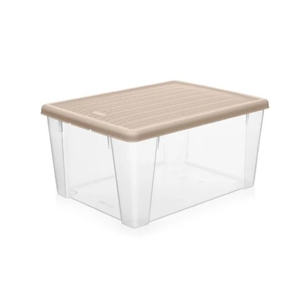 Контейнер для хранения 14л 390*290*170мм пластик ELEGANCE бежевый (6)