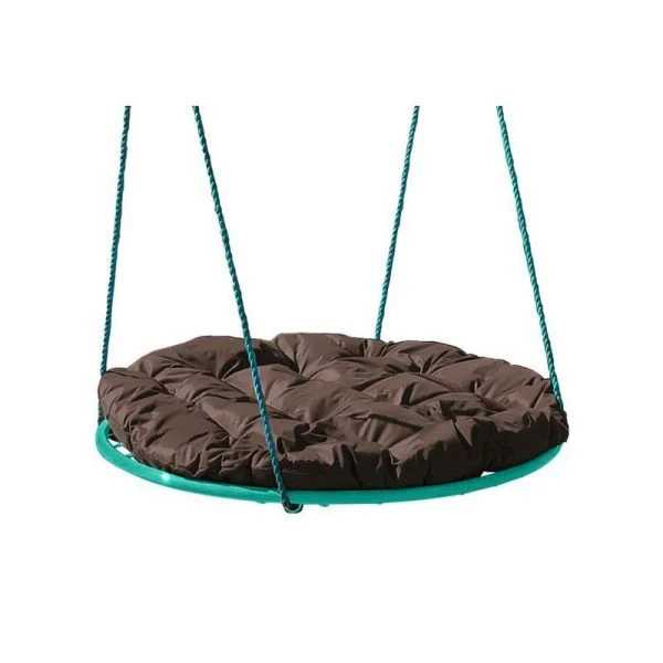 Качели садовые металл ГНЕЗДО (max нагрузка 80кг) 85*85*20 с подушкой коричневой (1)