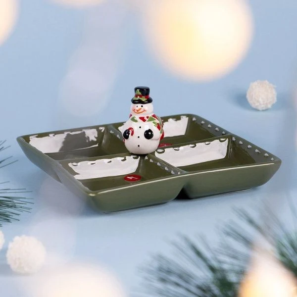 Менажница 4 секции 19*19*9,5см керамика Christmas Gift (18)