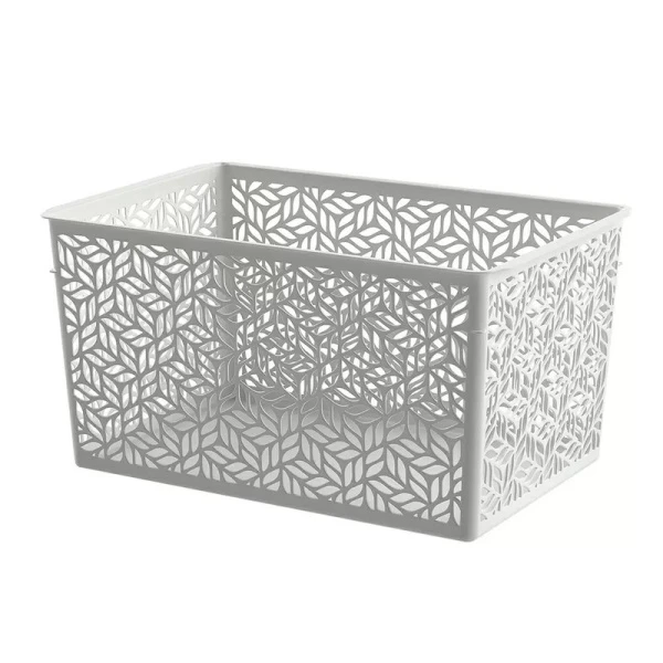 Корзина для хранения 6,7л 290*190*150мм пластик Linden светло-серая (12) 221313421/03