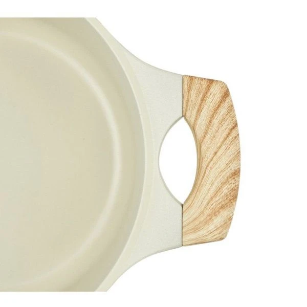 Кастрюля 2,4л h9,4см алюминий АП RAN со стекл.крышкой и силик.ободком 20см индукция бежевая (6)