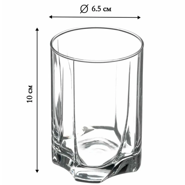 Стаканы для воды набор 6шт 250мл стекло ЛУНА (8)