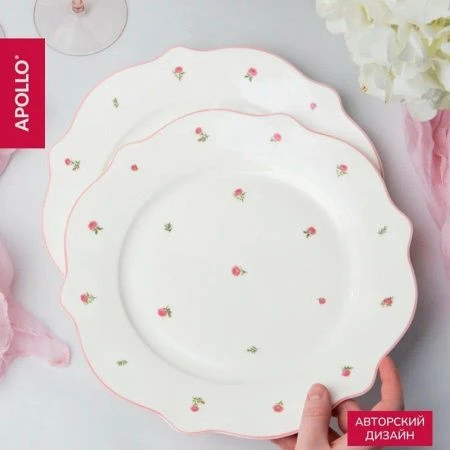 Тарелка мелкая 27см фарфор French rose обеденная FRR-09 (48)