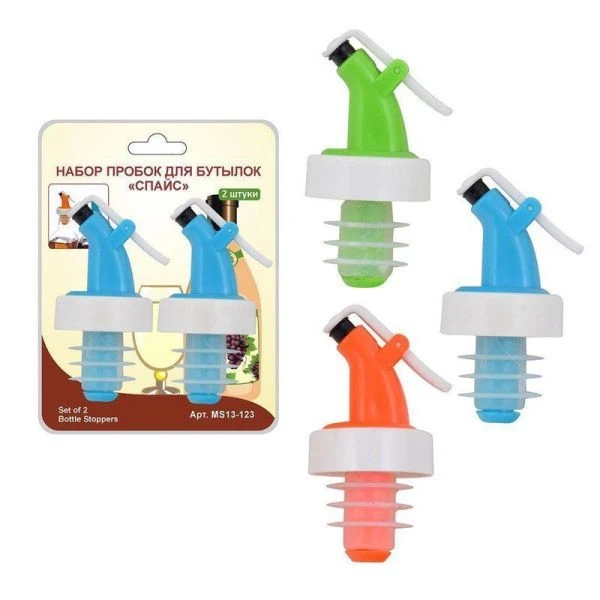 Пробка для бутылки набор 2шт пластик Спайс (12/144)