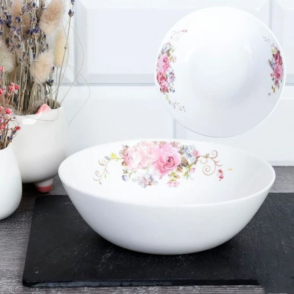 Салатник 650мл стеклокерамика РОЗОВАЯ КОМПОЗИЦИЯ LMLTW60 (19010) (48)