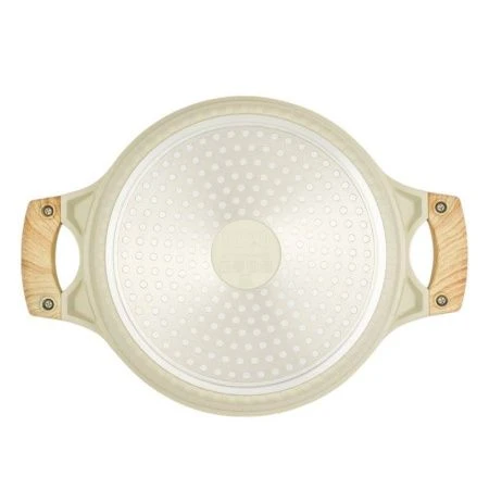 Кастрюля 4,2л h11,4см алюминий АП RAN со стекл.крышкой и силик.ободком 24см индукция бежевая (6)