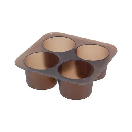 Форма для льда 4 ячейки 100мл 15,3*15,3*4,7см (размер ячейки: d5,5см, h4,5см) силикон SKANDI (48)