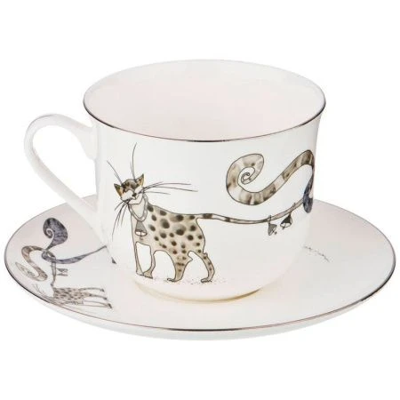 Чайный набор 2пр фарфор КОТИКИ на 1 персону 450мл (24)
