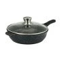 Сковорода 28см алюминий АП темный мрамор со стекл.крышкой со съемной ручкой (6)