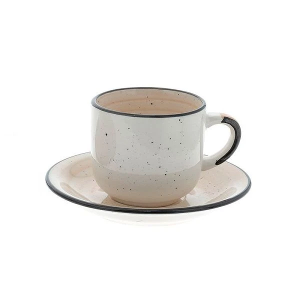 Чайный набор 2пр керамика Аэрография КРЕМОВЫЙ БРИЗ на 1 персону 260мл (24)