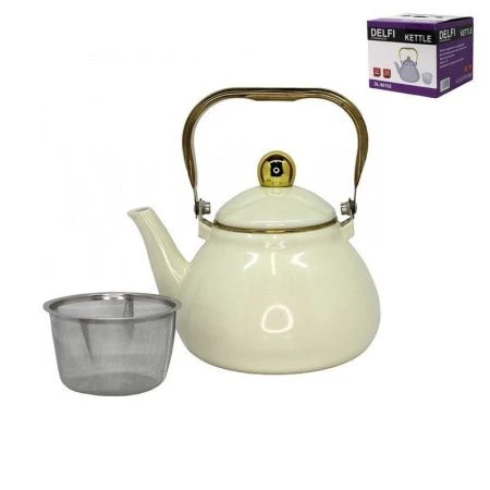 Чайник заварочный 1,2л эмаль с мет.фильтром керам.ручкой индукция DL90101 (12)