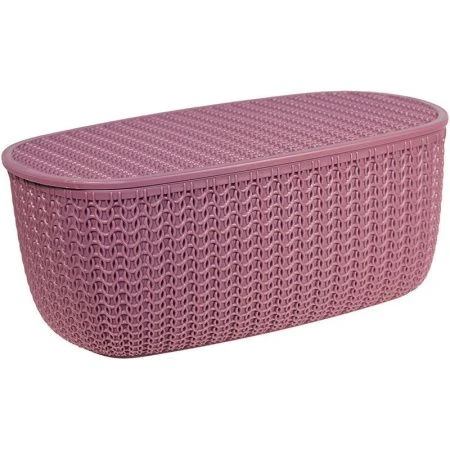 Хлебница с разделочной доской 140*355*190мм пластик ВЯЗАНИЕ Пурпурный (6) ВЫВОД