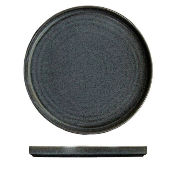 Тарелка мелкая 27см фарфор URBANO серый с бортами обеденная [10986cem] (6)