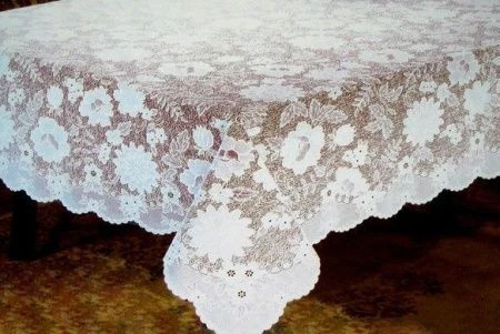 Скатерть 60*90 (150*228) ПВХ CROCHET белая S-314 (24)