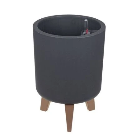 Кашпо 11л d250мм пластик ФЛОРИАН высокое с автополивом 250*250*250мм  Графитовый (3)