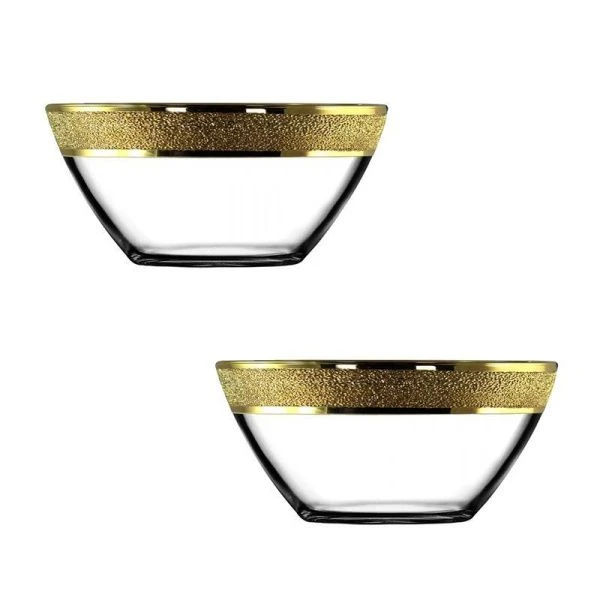 Салатник набор 2пр стекло ЗОЛОТОЙ КАРАТ KAV23-1322 (12)