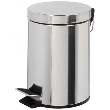 Контейнер для мусора 5л металл хром с педалью круглый JC-007 (6/12)