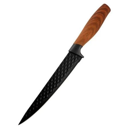 Нож разделочный 20см нерж.сталь TRONTO ручка soft-touch под дерево, фактурное лезвие (12)