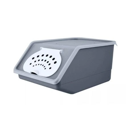 Контейнер для овощей 7,6л 323*220*148мм пластик серый (18)