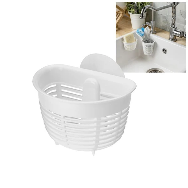 Держатель подвесной на присоске 103*84*71мм пластик HELPER белый (22)