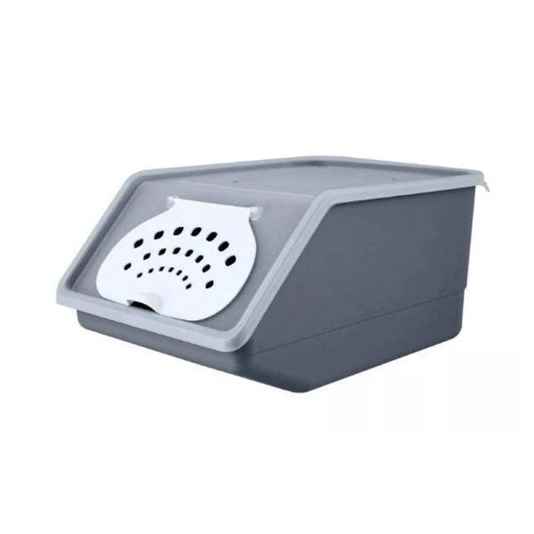 Контейнер для овощей 7,6л 323*220*148мм пластик серый (18)