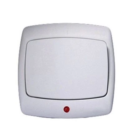 Переключатель 1-клавишный пластик 6А проходной РОНДО (скр.уст) с подсветкой белый S66-004-BI (90)