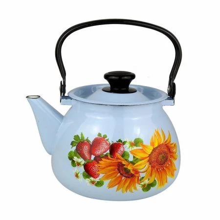 Чайник 3л эмаль голубой с рис. сферический 42115-123/6-У (4)