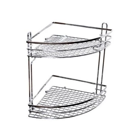Полка угловая 2 ярусная 27,5*21*27см хром.сталь арт.0163 (12)