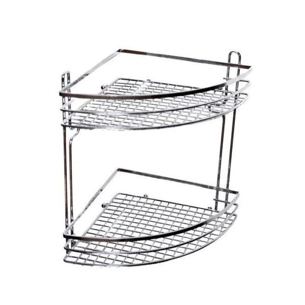 Полка угловая 2 ярусная 27,5*21*27см хром.сталь арт.0163 (12)