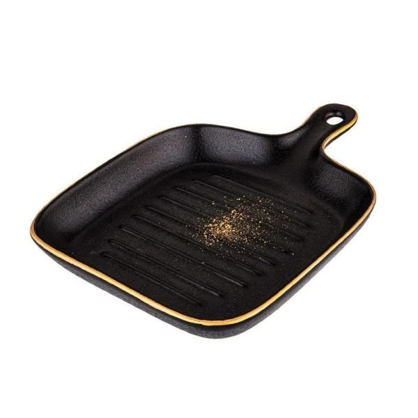 Блюдо 20см фарфор Midnight Gold с ручкой (24)