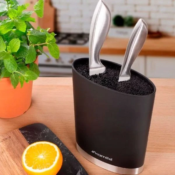 Подставка для ножей с наполнителем 16*7*22см пластик (24)