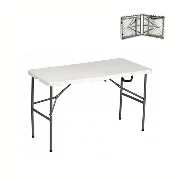 Стол-книжка пластик 122*61*74см белый (max нагр. 110кг)  СТР120 (1)