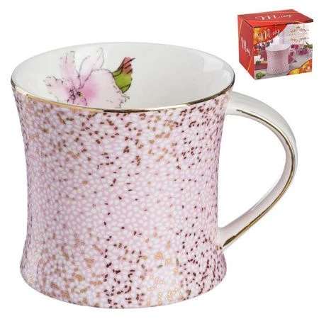 Кружка 300мл фарфор розовая (48)