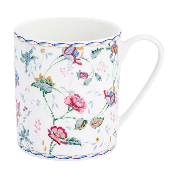 Кружка 400мл фарфор Букингем белая Цветы AL-1005B-E11 (24)