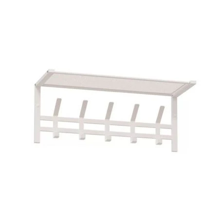 Вешалка настенная с полкой металл Торонто 21 белая 67*27*27см (1)