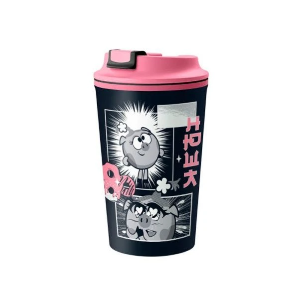 Термостакан 350мл пластик СМЕШАРИКИ черный (6)