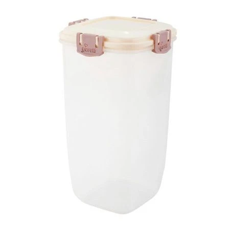 Контейнер пищевой 1,7л пластик Fresh Barberry с защелками квадратный сливочный крем (18) ВЫВОД