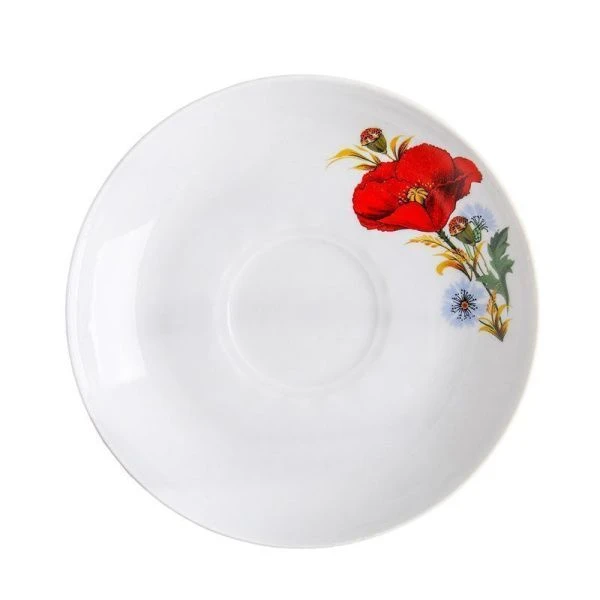 Блюдце 15,5см фарфор МАКИ КРАСНЫЕ (20)